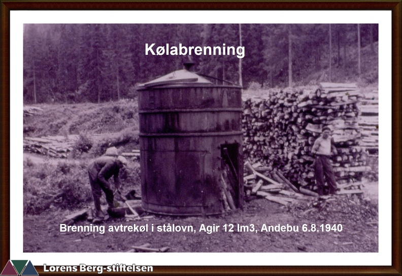 Brenning avtrekøl i stålovn, Agir 12 lm3, Andebu 6.8.1940OKR.jpg