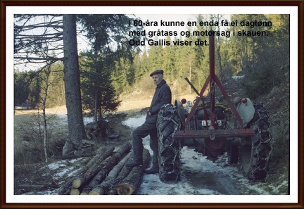 Odd Gallis tømmerkjøring Myra 1975. Gråtass-tekstes av GGALHR